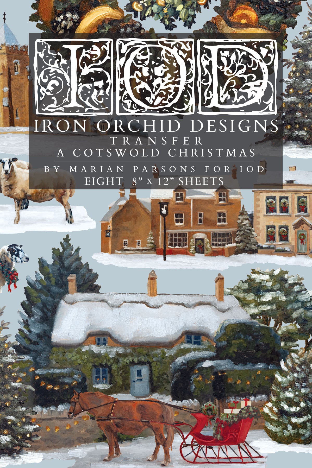 A Cotswold Christmas IOD Transfer (8×12″ pad-8 sheets )