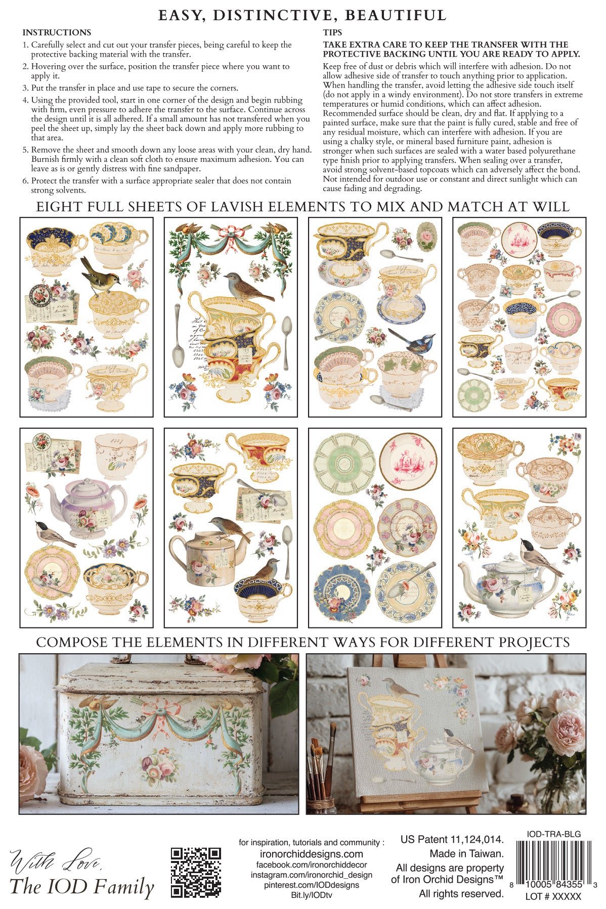 The Belgravia IOD Transfer (8×12″ pad-8 sheets )