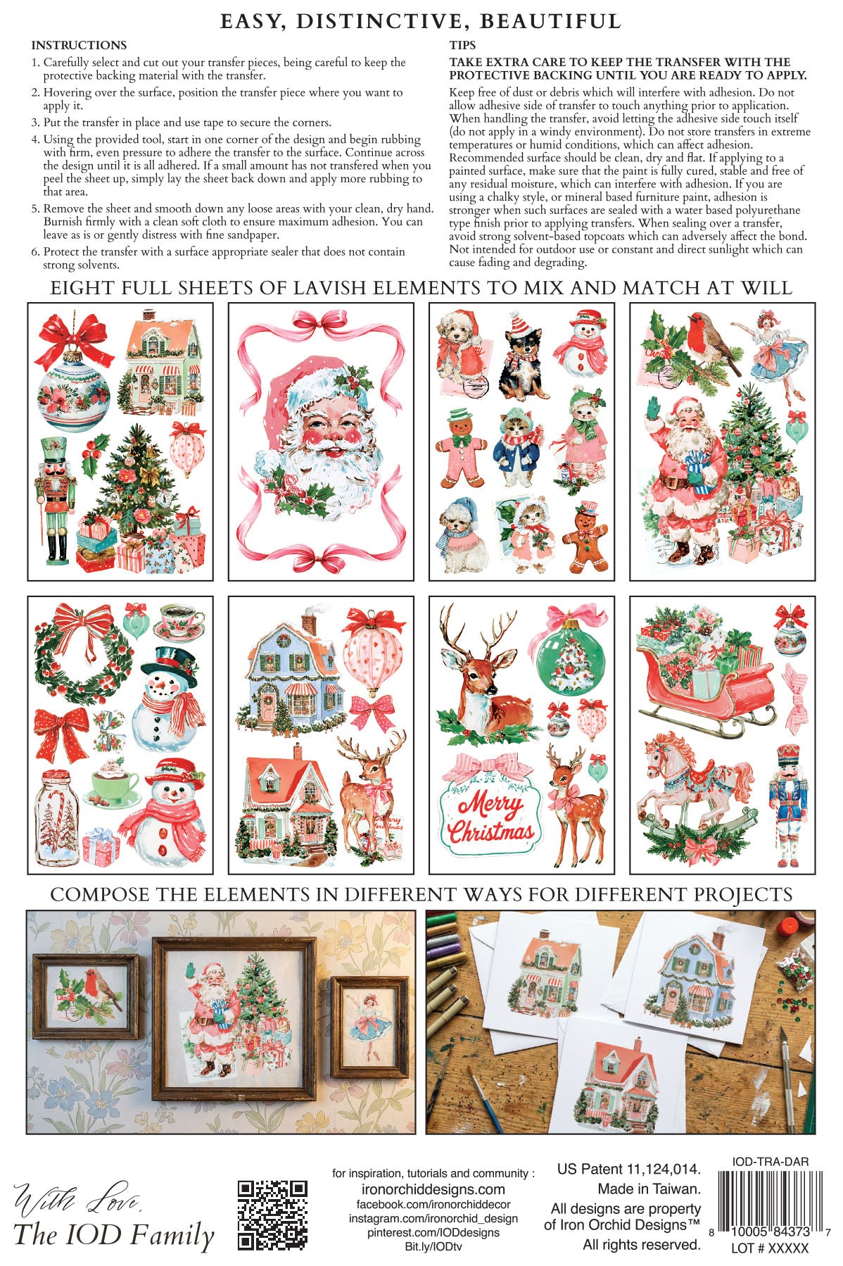 Darling Holiday IOD Transfer (8×12″ pad-8 sheets )