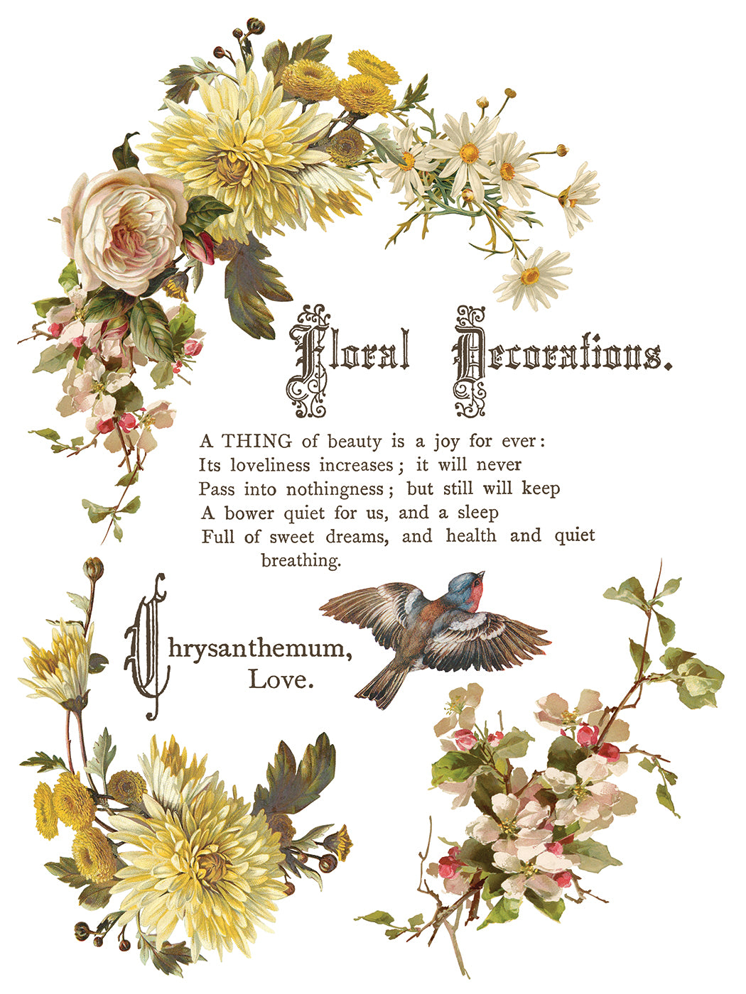Flowers by the Poets IOD Transfer (12″x16″ pad-8 sheets)