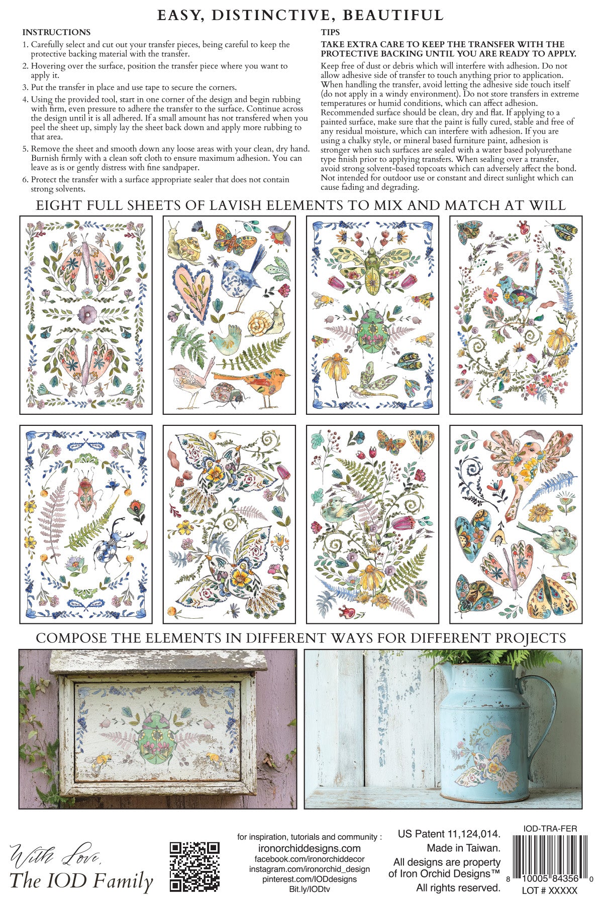 Fern Fables IOD Transfer (8×12″ pad-8 sheets )