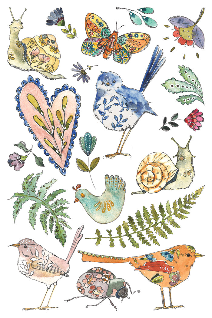 Fern Fables IOD Transfer (8×12″ pad-8 sheets )