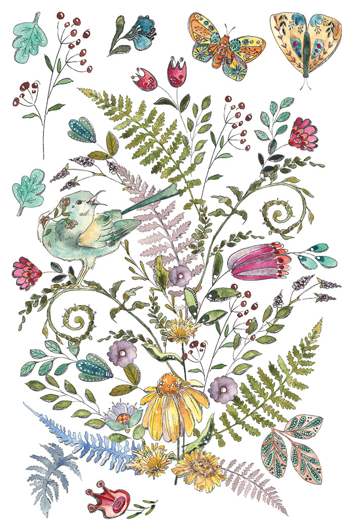 Fern Fables IOD Transfer (8×12″ pad-8 sheets )