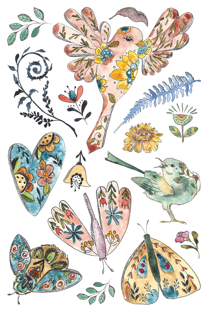 Fern Fables IOD Transfer (8×12″ pad-8 sheets )