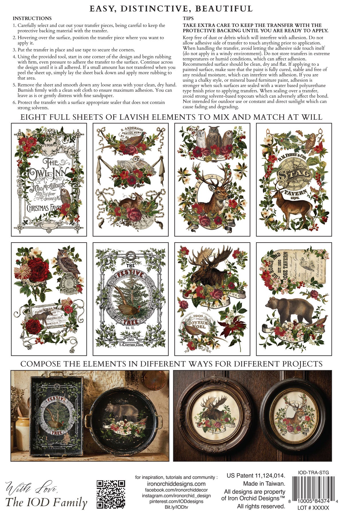 Stag Tavern IOD Transfer (8×12″ pad-8 sheets )