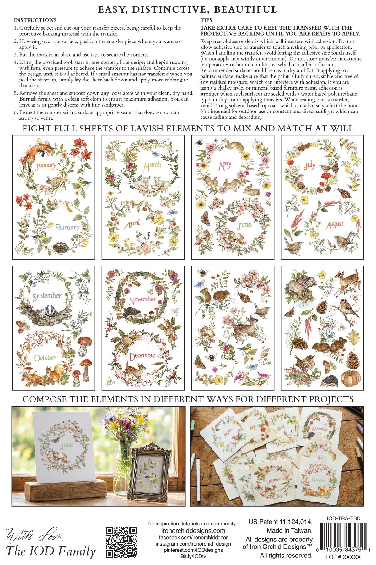 The Bramblewood Diaries IOD Transfer (8×12″ pad-8 sheets )