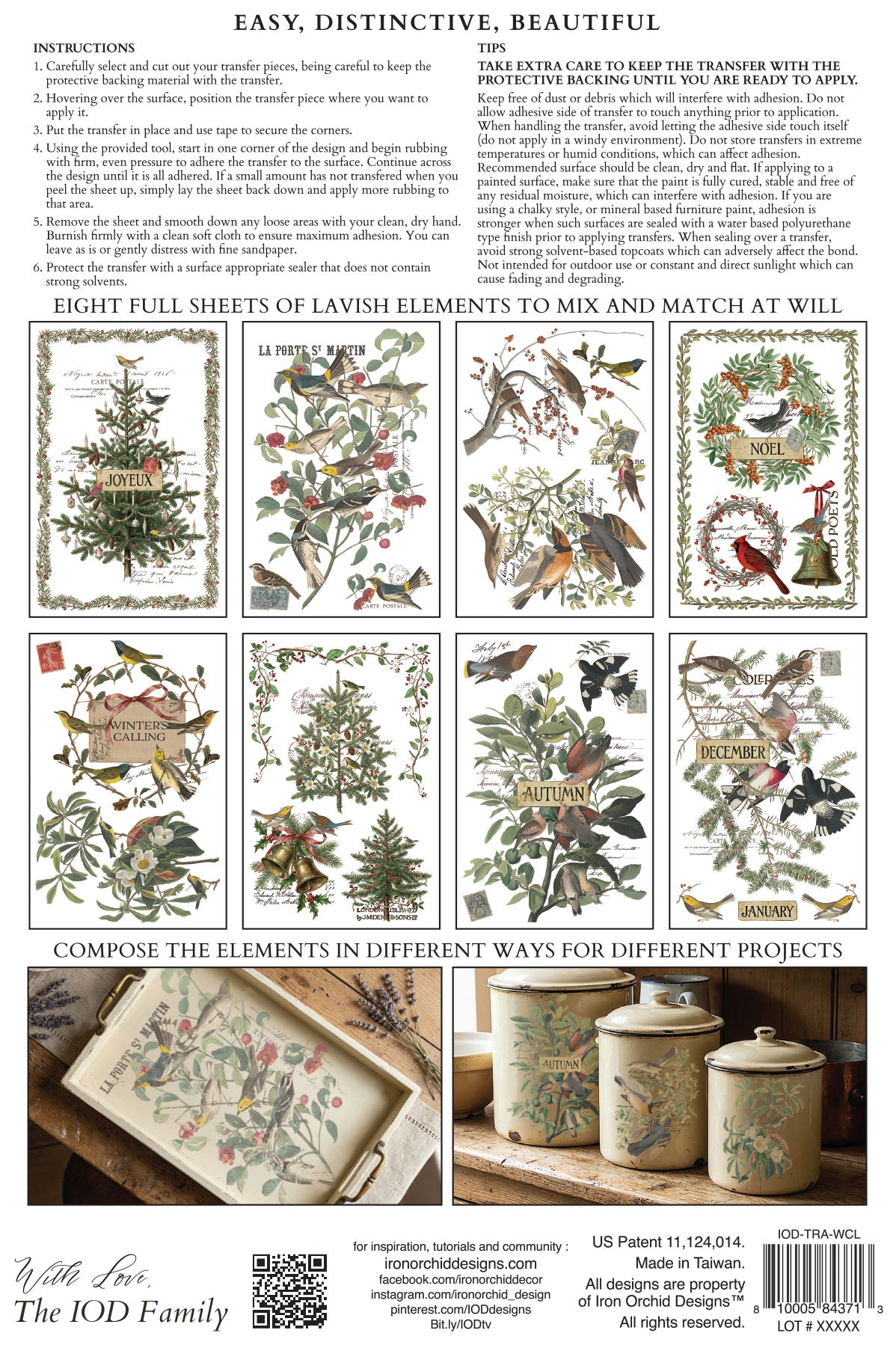 Winter's Calling IOD Transfer (8×12″ pad-8 sheets )