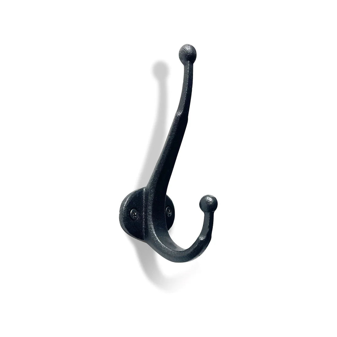 #59 Allo Cast Iron Double Hooks, Large, Matte Black