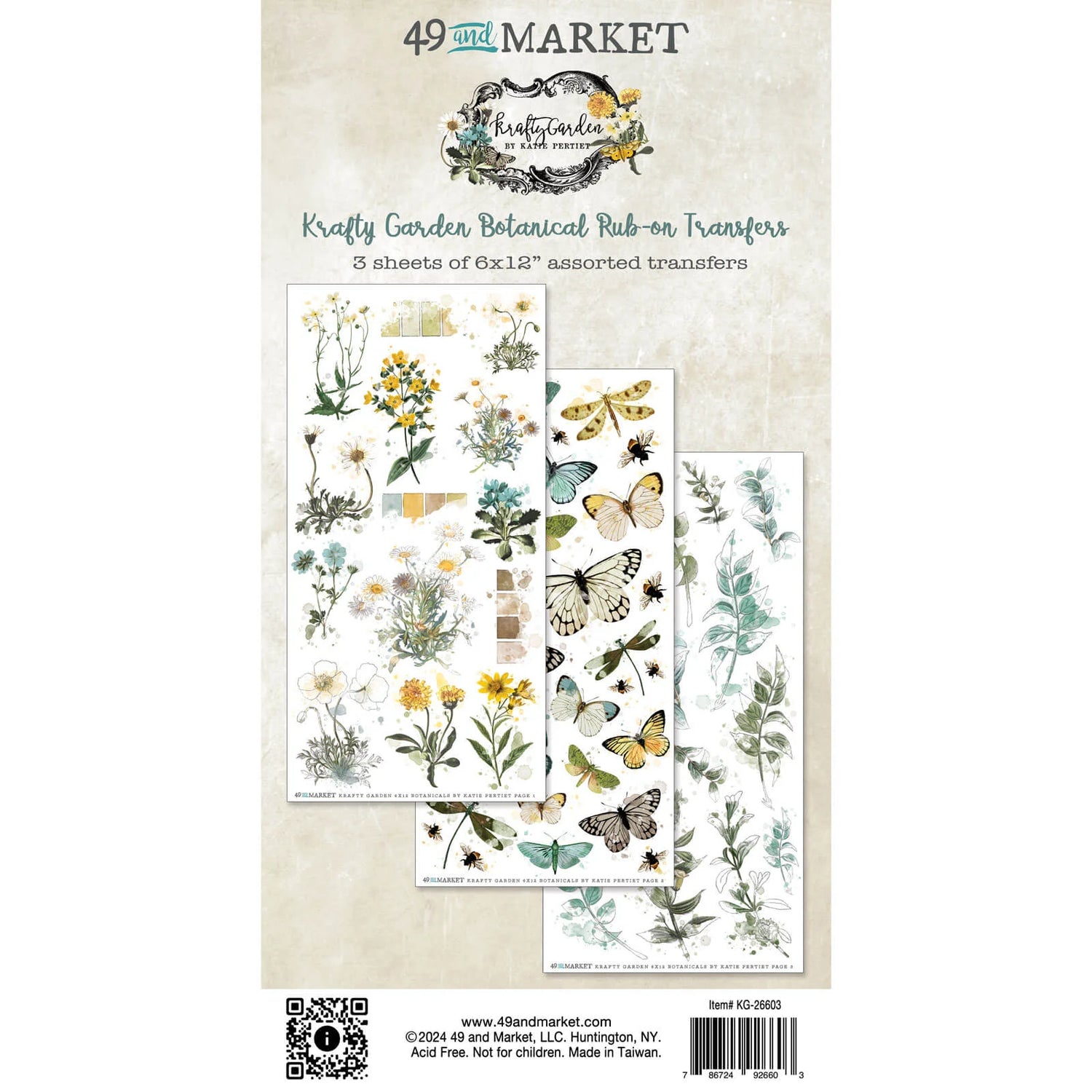 Krafty Garden Botanicals Rub-on Transfer Set