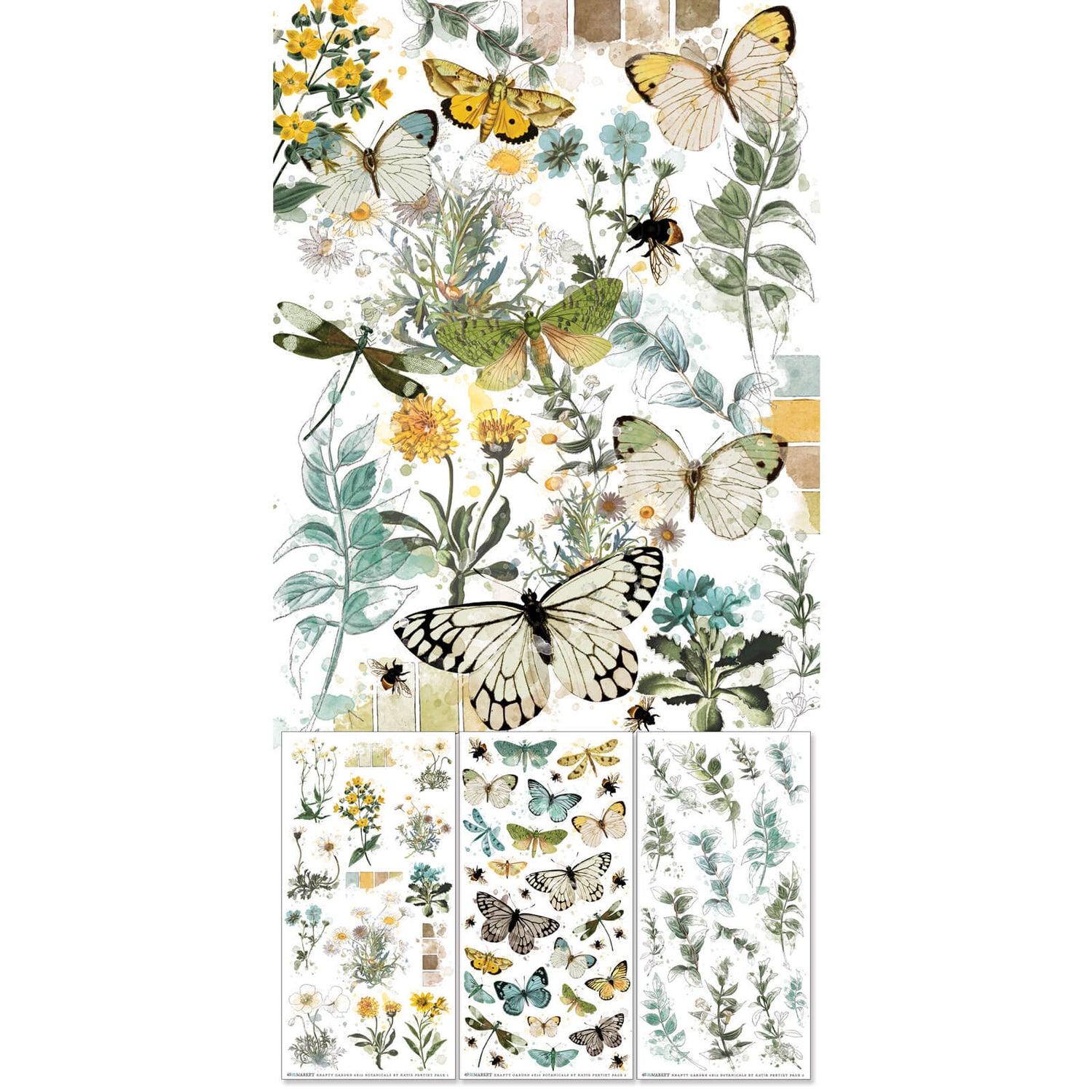 Krafty Garden Botanicals Rub-on Transfer Set