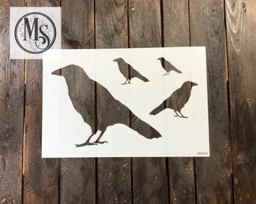 M0089 Crow Stencil - STENCIL RENTAL ONLY-READ DETAILS BELOW