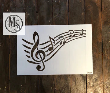 M0236 Musical Notes  - STENCIL RENTAL ONLY-READ DETAILS BELOW