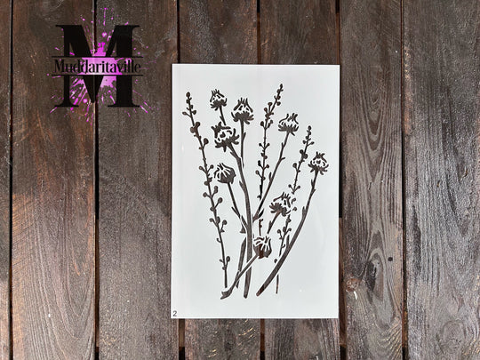 STENCIL - M0425-2 Weathered Botanicals