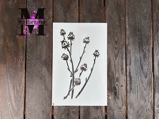 STENCIL - M0425-3 Weathered Botanicals
