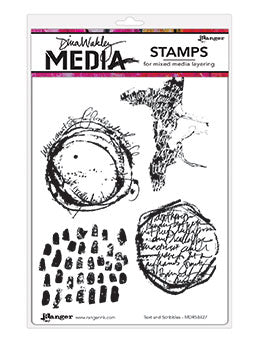 TEXT AND SCRIBBLES--MDR58427-Dina Wakley Cling Mount Stamps: