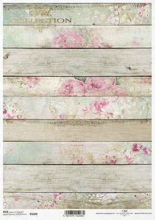 ITD Collection Shabby Roses on wood R1688