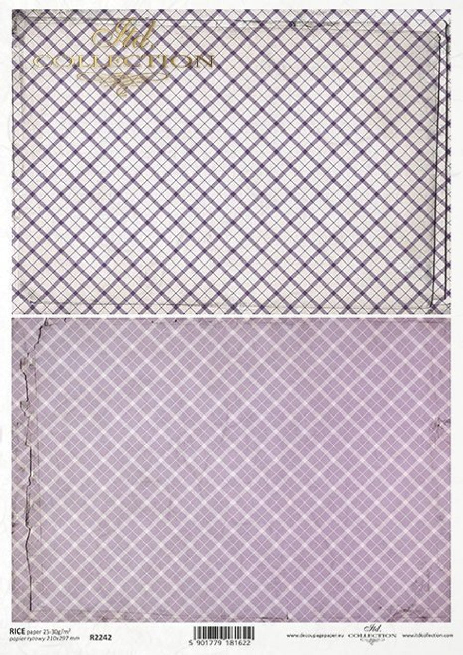 ITD Collection Lavender Plaid 2 Pack Rice Paper 250