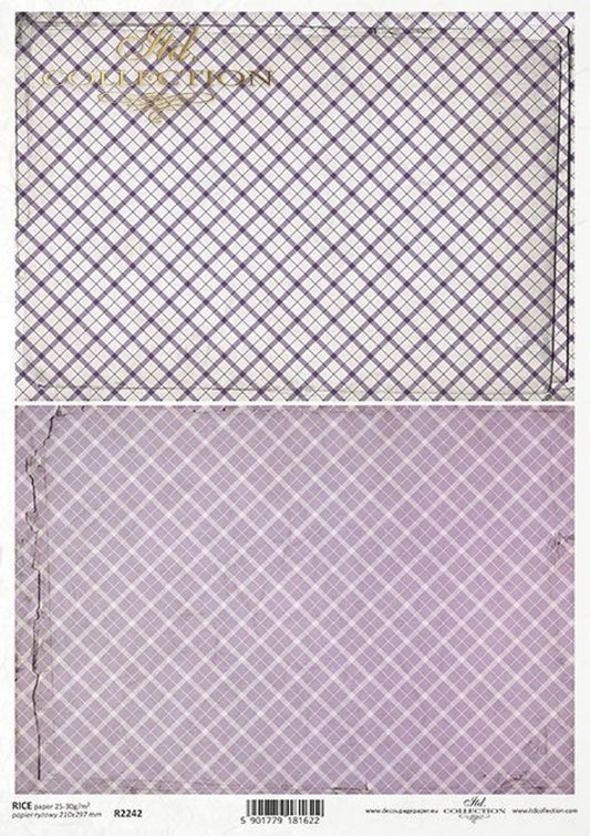 ITD Collection Lavender Plaid 2 Pack Rice Paper 250