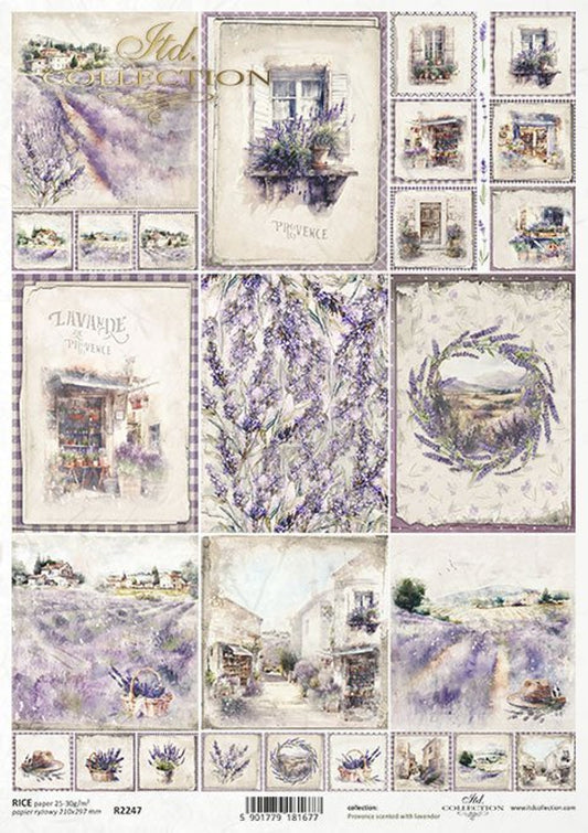 ITD Collection 9 Pack Lavender Journaling Cards Rice Paper