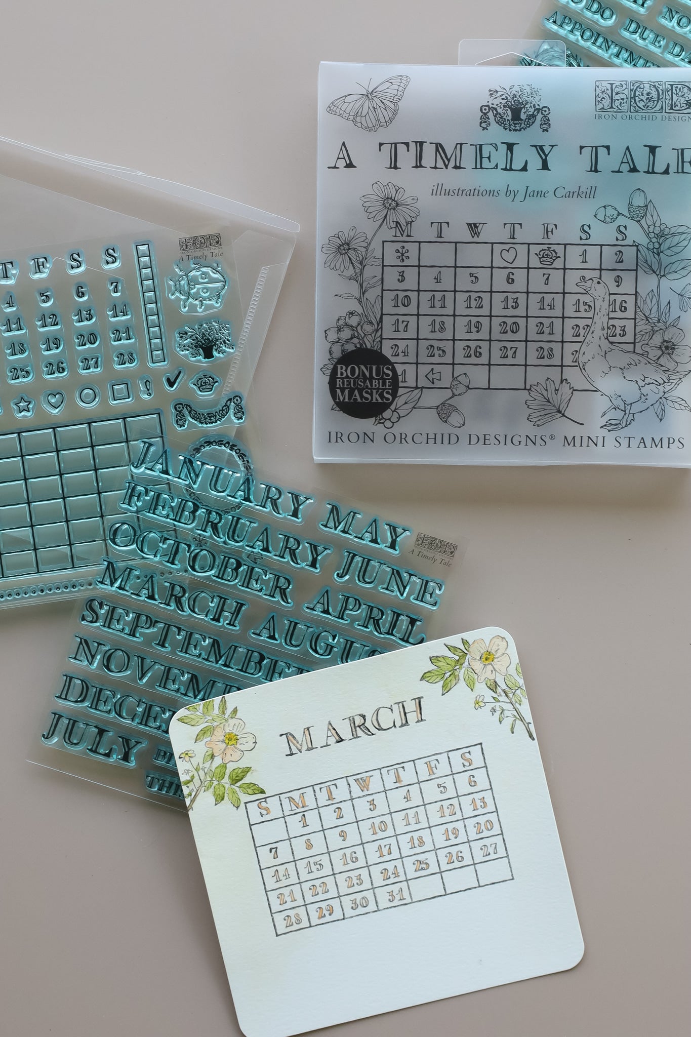 A Timely Tale IOD Stamp set of 4 Sheets (6″x6″ each)
