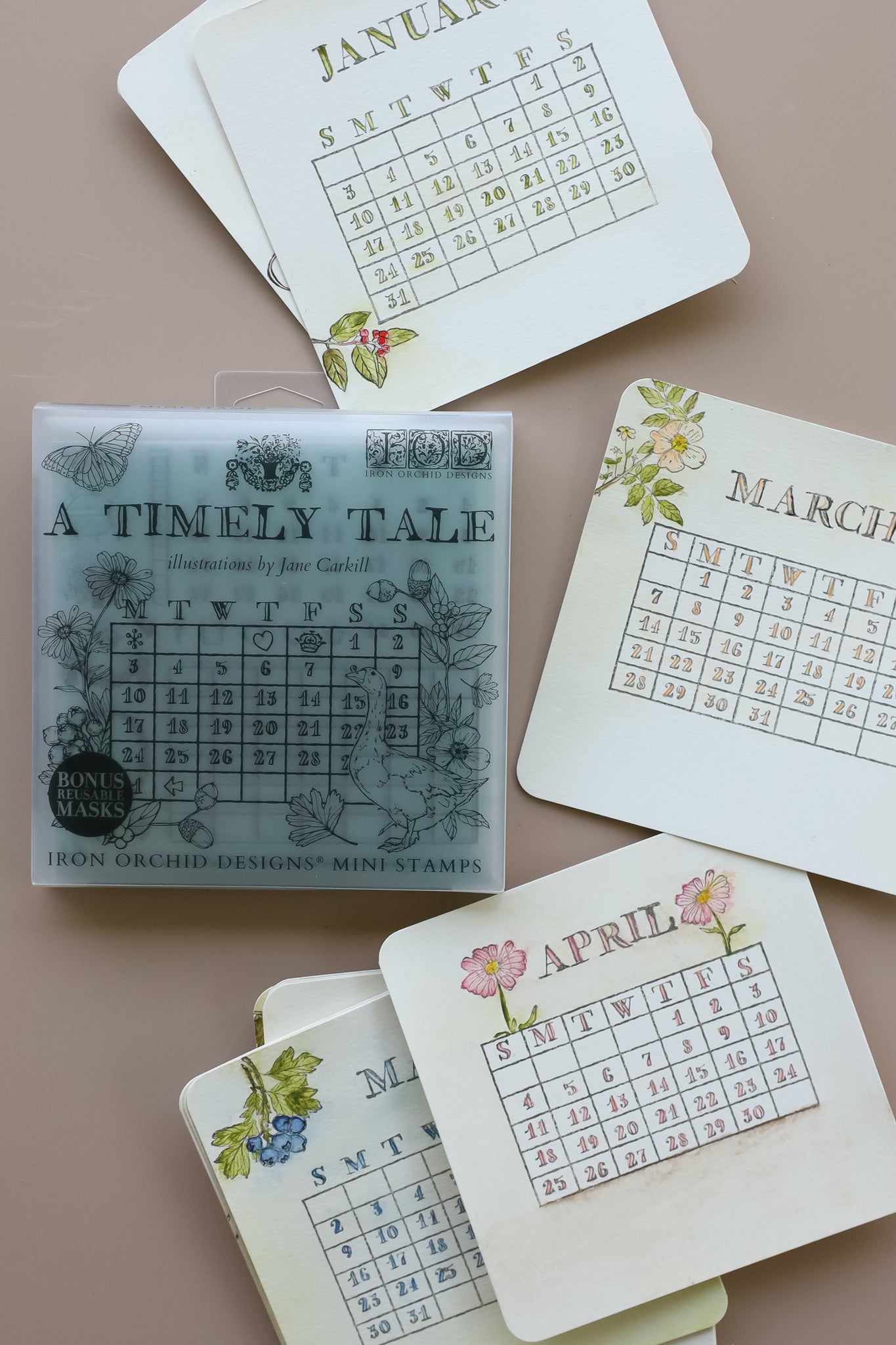A Timely Tale IOD Stamp set of 4 Sheets (6″x6″ each)