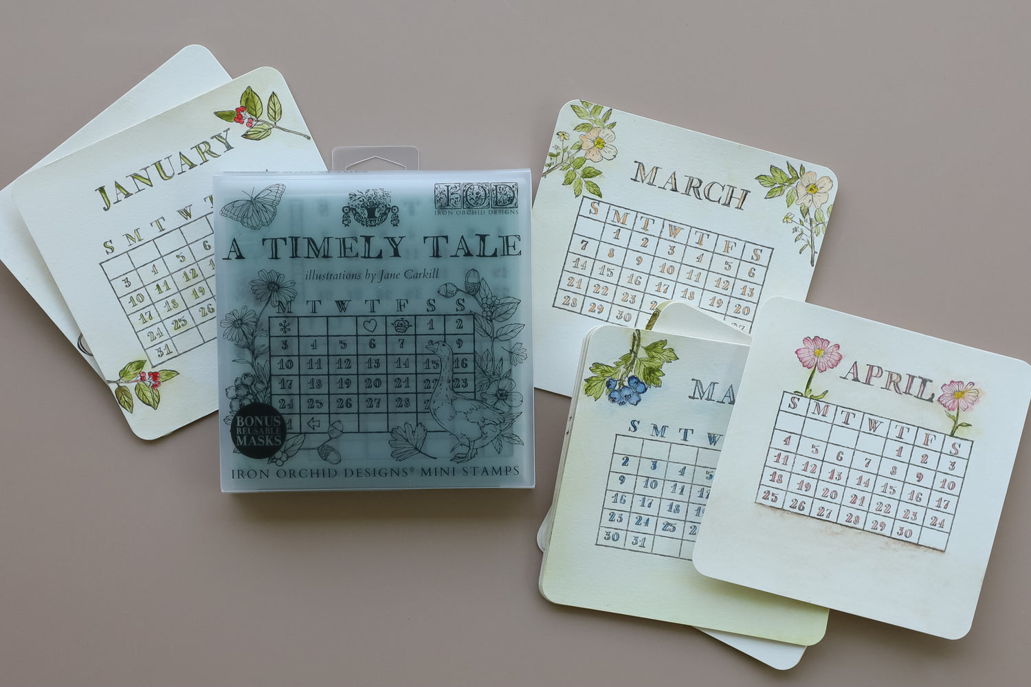 A Timely Tale IOD Stamp set of 4 Sheets (6″x6″ each)