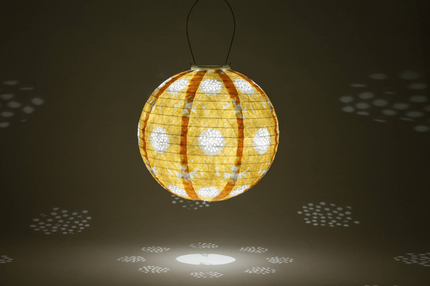 Stella Print 12" Globe Solar Lantern - Marigold