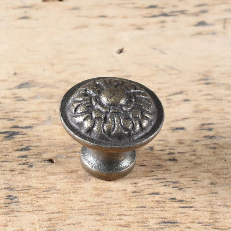 Old Brass Lily Cabinet Knob