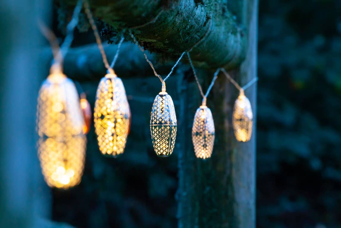 Marrakesh Metal Solar String Light - Silver Star