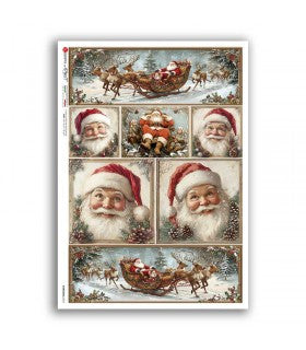 Victorian Santa and Sleigh Collage 0373 *