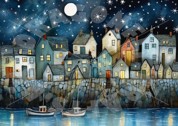 Coastal Houses 7 Rice Paper - DragonflyCraftsUk