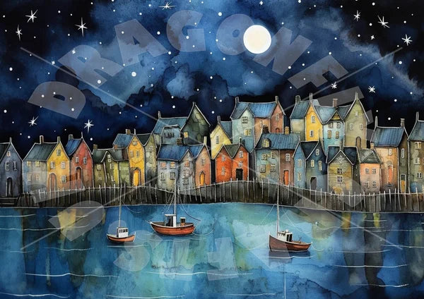 Coastal Houses 8 Rice Paper - DragonflyCraftsUk
