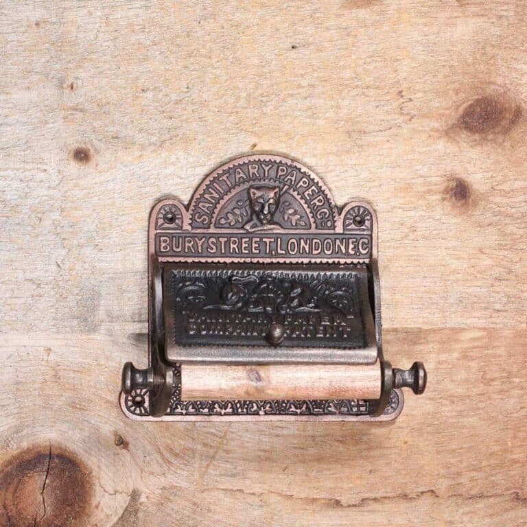 Burry London toilet paper holder with antique copper finish