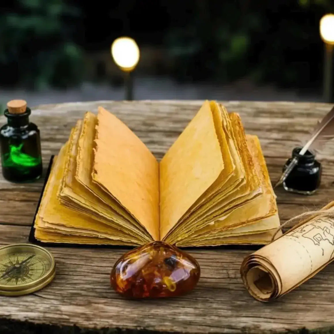 Handmade Fairy Leather Grimoire – Book of Shadows with Lock