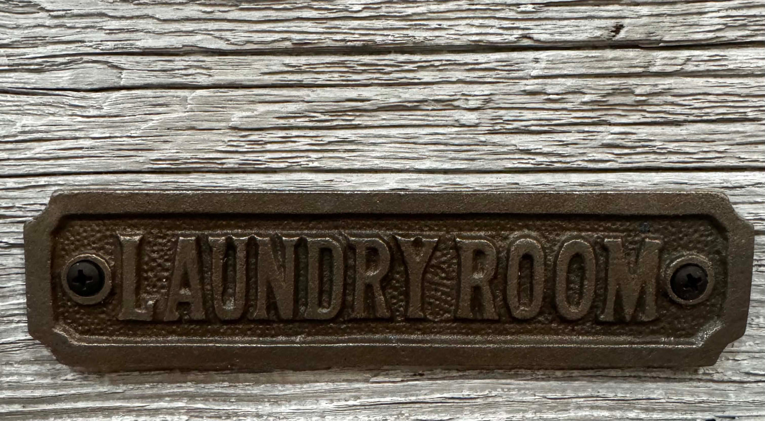 LAUNDRY door sign- CAST IRON