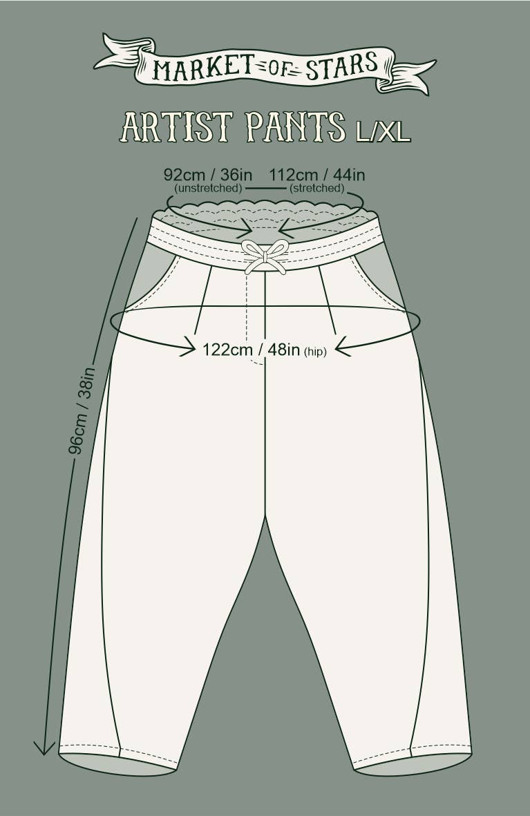 Still I Rise Linen Cropped Artist Pant w/ Sunrise, Woman: S/M
