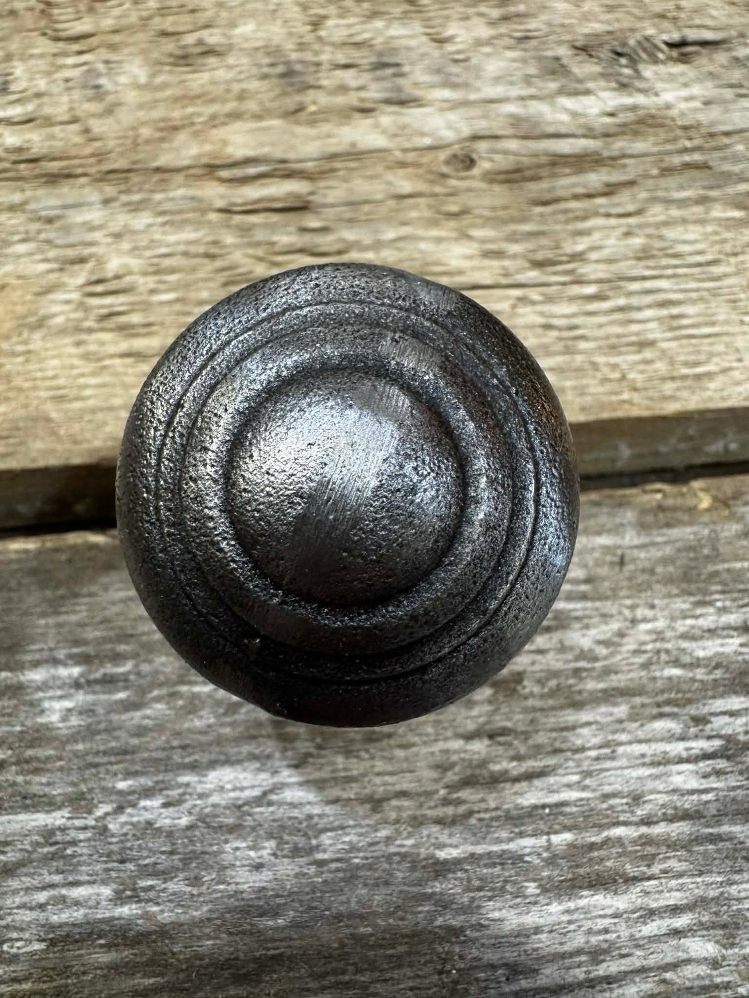 KNOB IRON BURNISHED SILVER