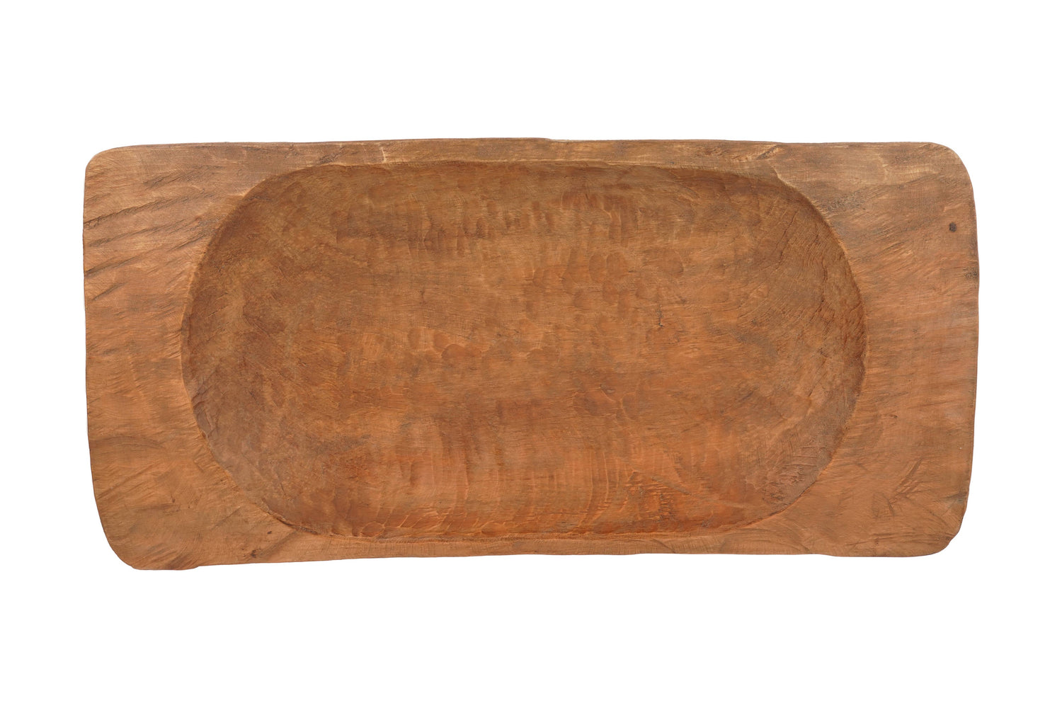 Eurostyle Deep Rustic Dough Bowl-Carved-12x26 inches-Waxed