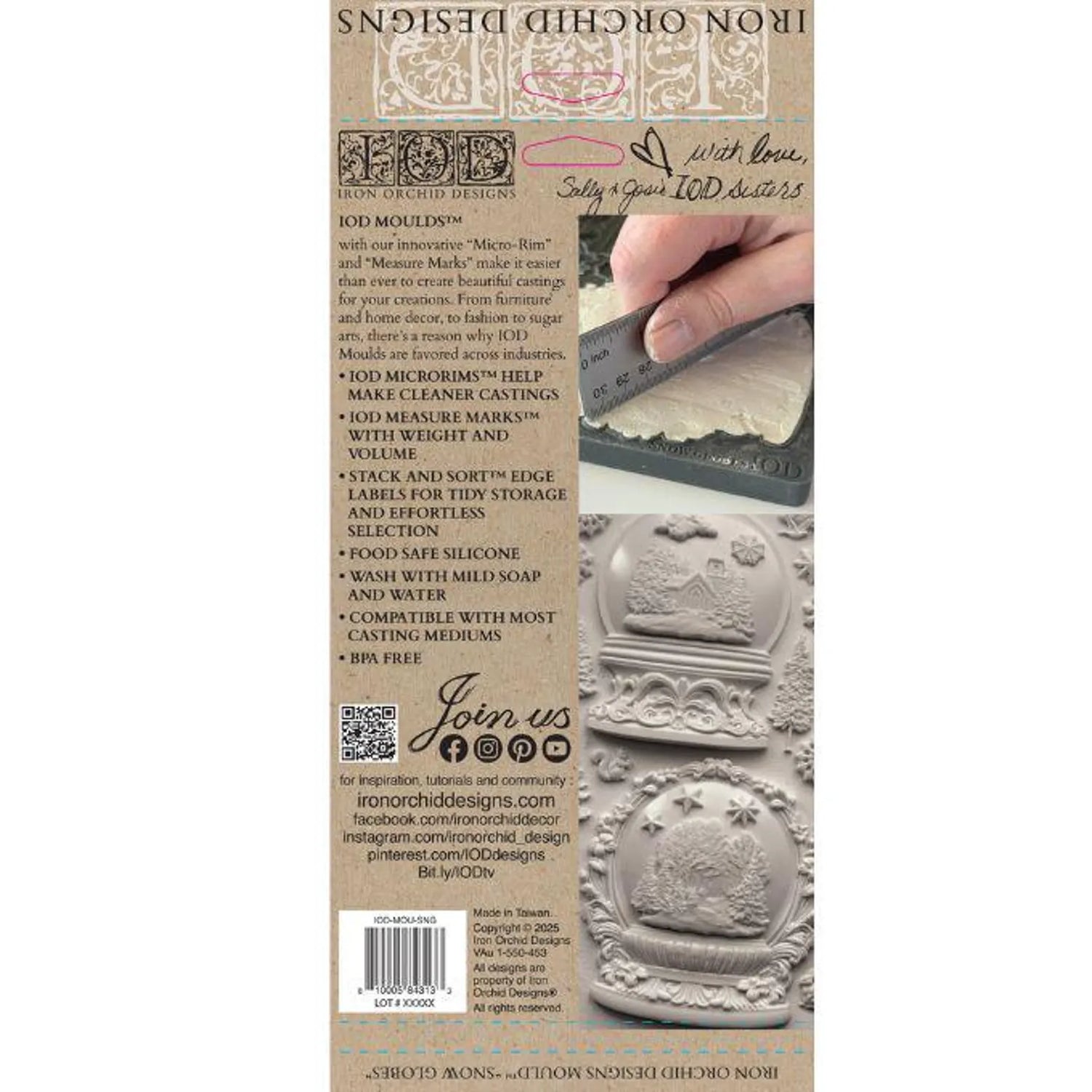 SNOWGLOBE IOD Decor Mould (6" x 10")