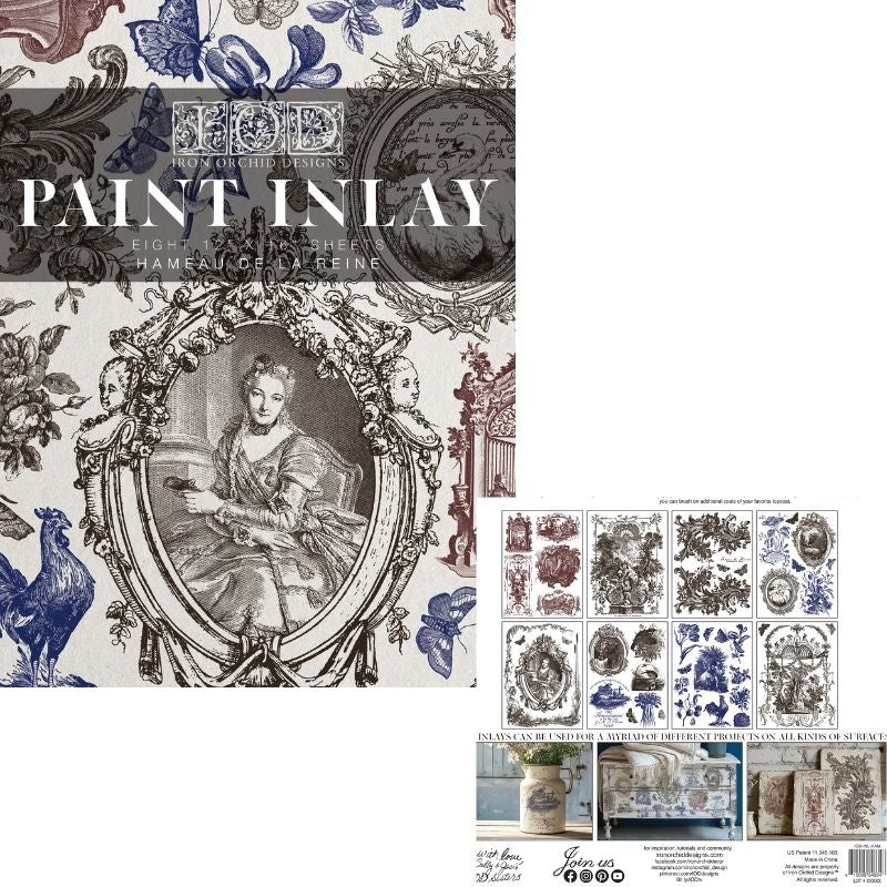 Hameau De La Reine IOD Paint Inlay (12″x16″ 8 sheet Pad)