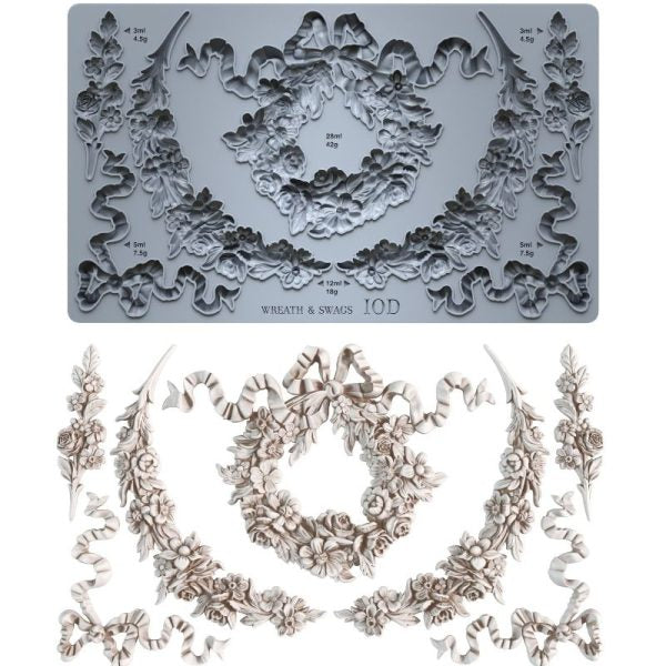 Wreath & Swags IOD Decor Mould (6″x10″)