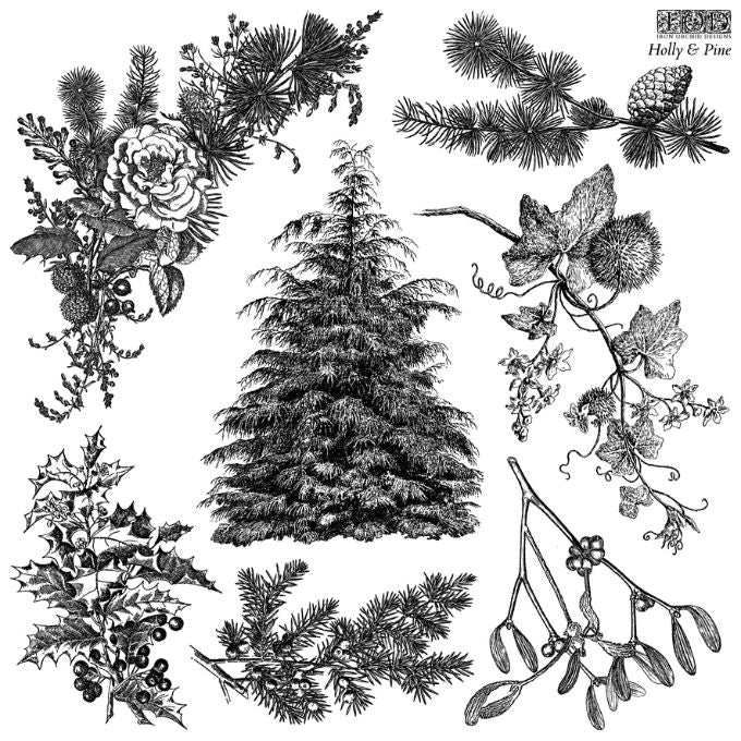 IOD Holly & Pine (Single Sheet12″x12″) Q3 2025