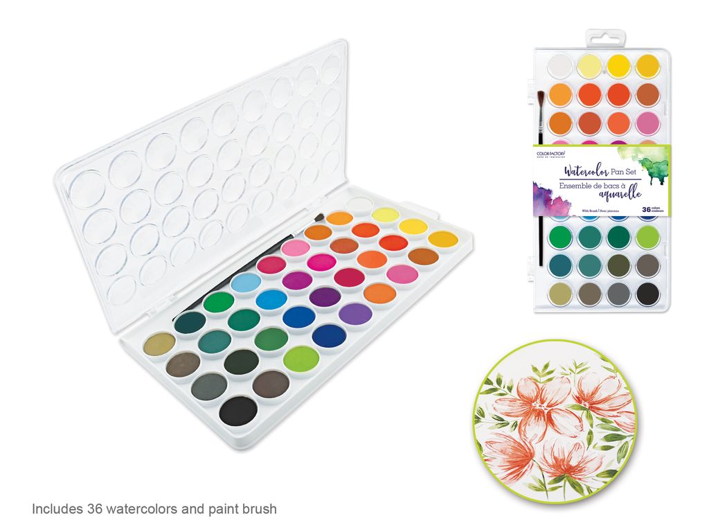 COLOR FACTORY ARTIST WATERCOLOUR PAN 36 PC
