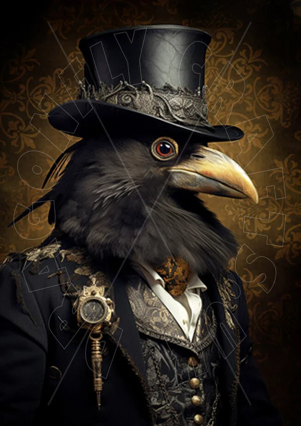 Mr Crow 2 Rice Paper - DragonflyCraftsUk