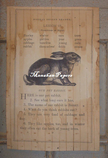 Our Pet Rabbit Paper Sheet (DOES NOT COME AGED AS IN PICTURE)