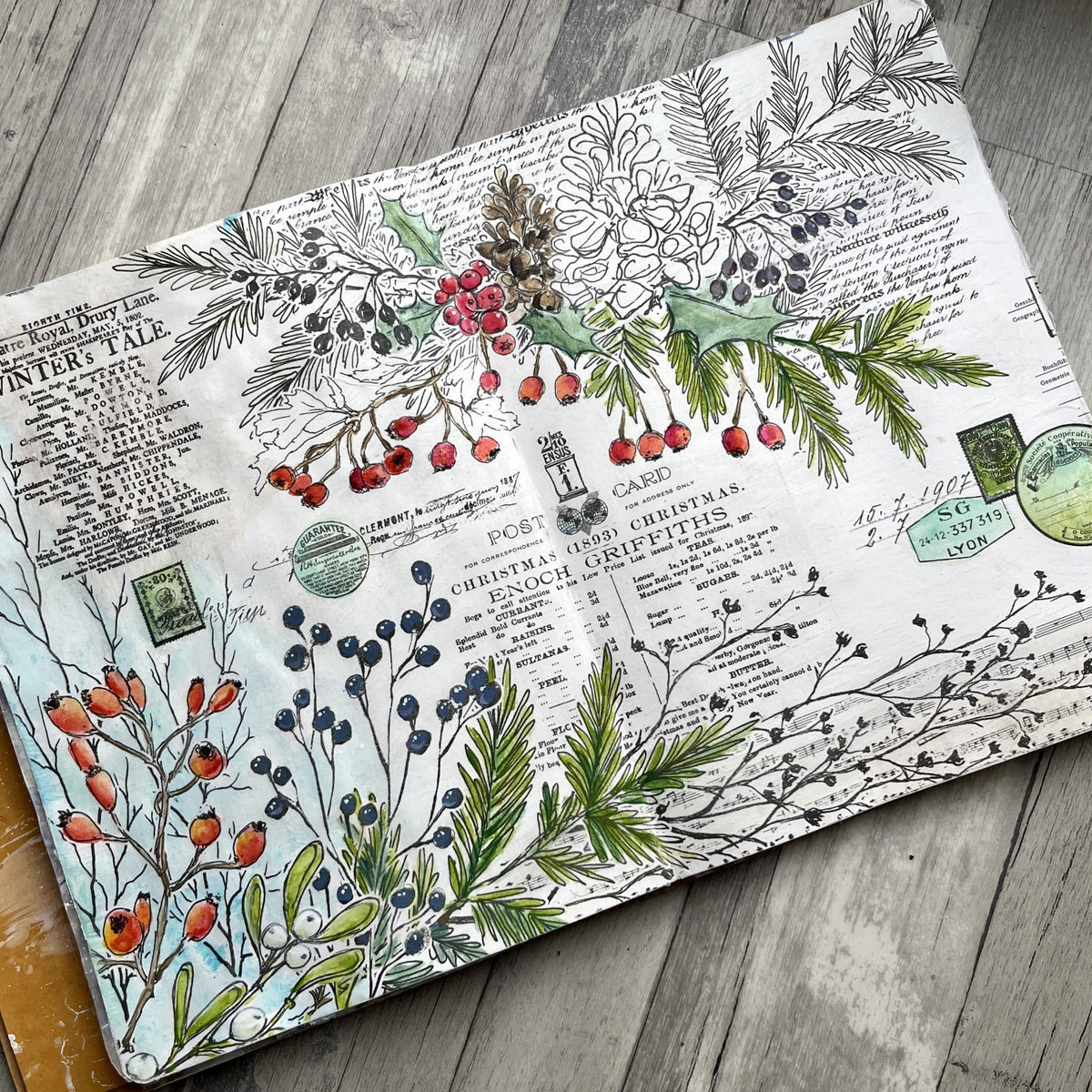 Printed Tissue 16 {Winter Bontanicals}