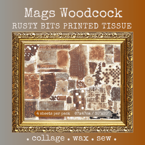 Printed Tissue 17 {Rusty Bits in colour}