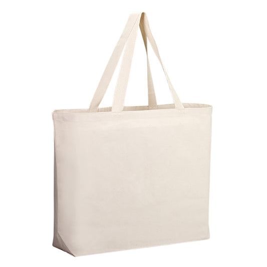 Canvas Gusseted Jumbo Tote in Natural