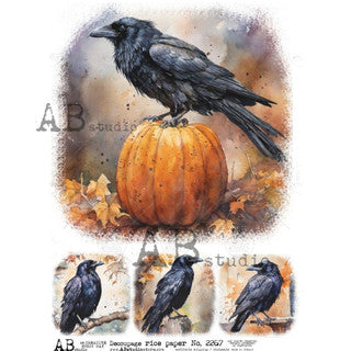 AB Studios Four Fall Ravens A4 Rice Paper 2267