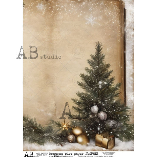 AB Studios Tinsel on the Tree A4 Rice Paper 2482